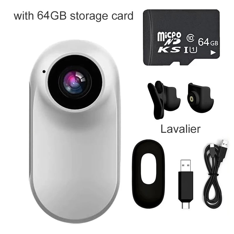 1080P Action Camera 1080P Portable Versatile Mount Anywhere for Travel Pets Ride Sport Vlog Mini Wireless Camera with Carry Box