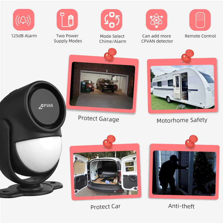 Wireless 433Mhz Infrared Detector Motion Sensor Alarm with Remote Control Home Security Burglar Motion Detector 125Db