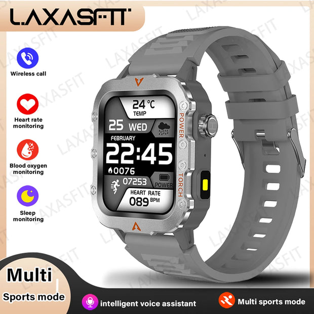 New Men'S Smart Watch LED Flashlight Outdoor Sports Smart Watch Wristwatch Health Monitoring Smart Watch