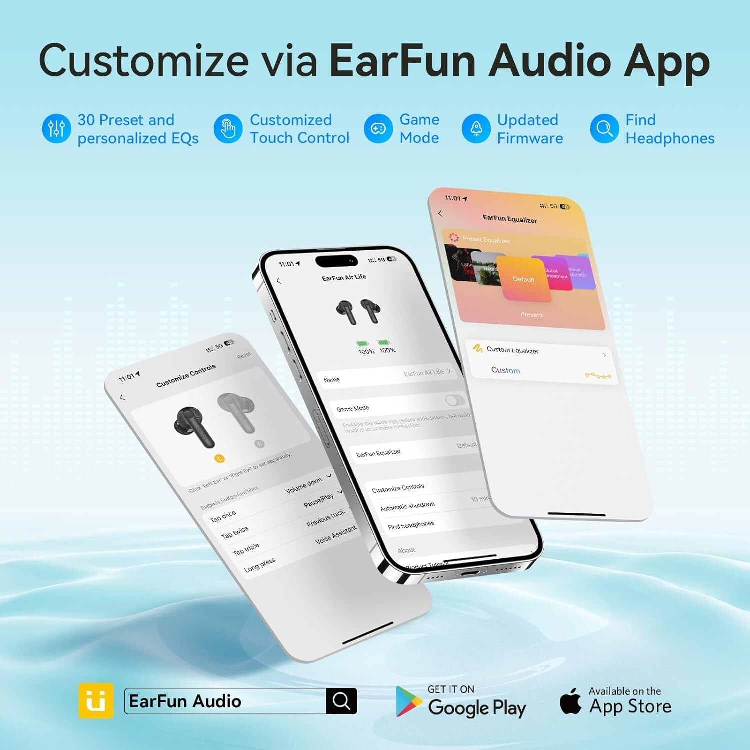 Earfun Air Life Wireless Earbuds, Deep Bass Earphones with 12Mm Drivers